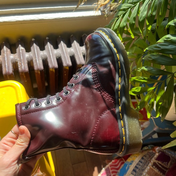 Doc Martens Oxblood Red Leather Boots - Picture 4 of 9